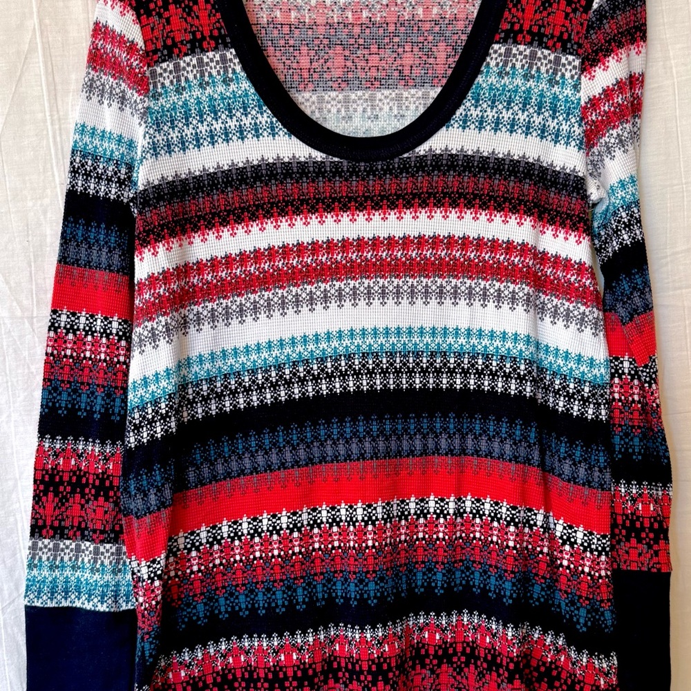 Splendid Festive Striped Sweater in Red, White and Blue